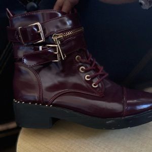 Burgundy boots